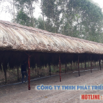 Thi công nhà lá dừa nước - Trại Gà Trảng Bom - Đồng Nai