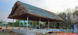 Thi công nhà mái lá dừa nước - Huyện Cần Giờ