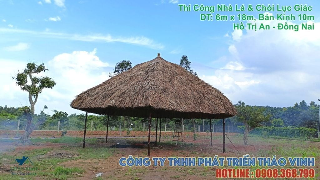  Đã Thi Công Nhà Lá & Chòi Lục Giác
DT: 6m x 18m, Bán Kính 10m
Hồ Trị