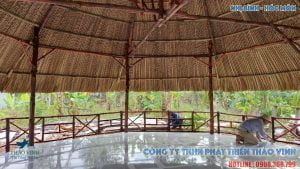 Đã thi công nhà mái lá : Chòi bát giác, Ngã Tư Ký Ná, Nhị Bình, Hốc M