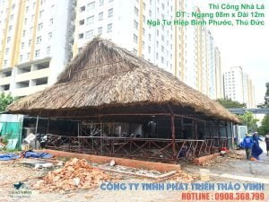 Dự án : Thi Công nhà lá dừa  đẹp quá cả nhà yêu ơi. Giữa lòng phố hoa