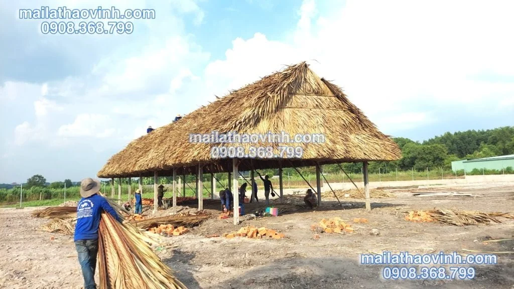 Thi công nhà lá dừa Miền Tây