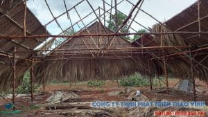 Thi công nhà mái lá  -  VŨNG TÀU
DT : 10M X 15M- Làm nhà bằng lá dừa