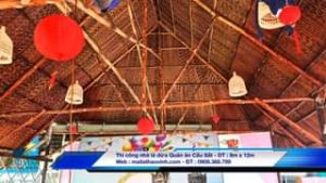 Đã thi công : Nhà lá dừa quán ăn.
DT: Ngang 08m x Dài 12m
Vị trí :