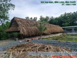 Đã thi công nhà mái lá : Nhà mái lá dừa KDC Đại Nam, Bình Long, Tỉnh