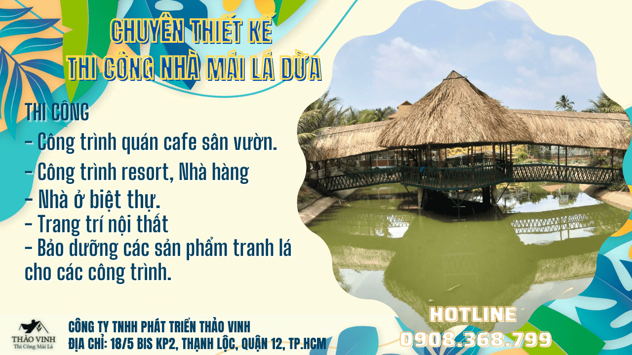 Thi công nhà lá dừa. Thi Công Mái Lá Thảo Vinh