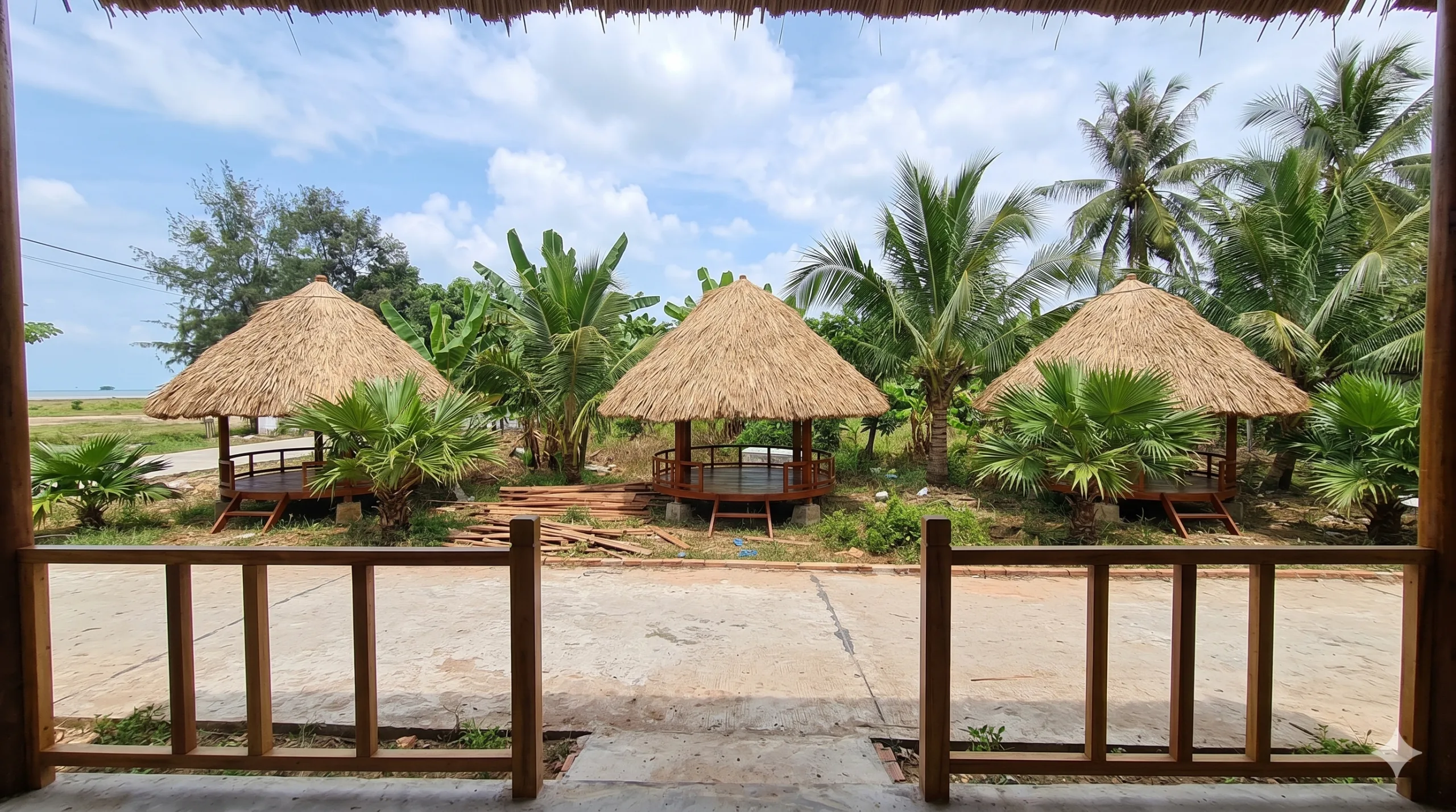 Thi Công Nhà Chòi Lá Cỏ Tranh Đẹp (Sân Vườn, Cafe)